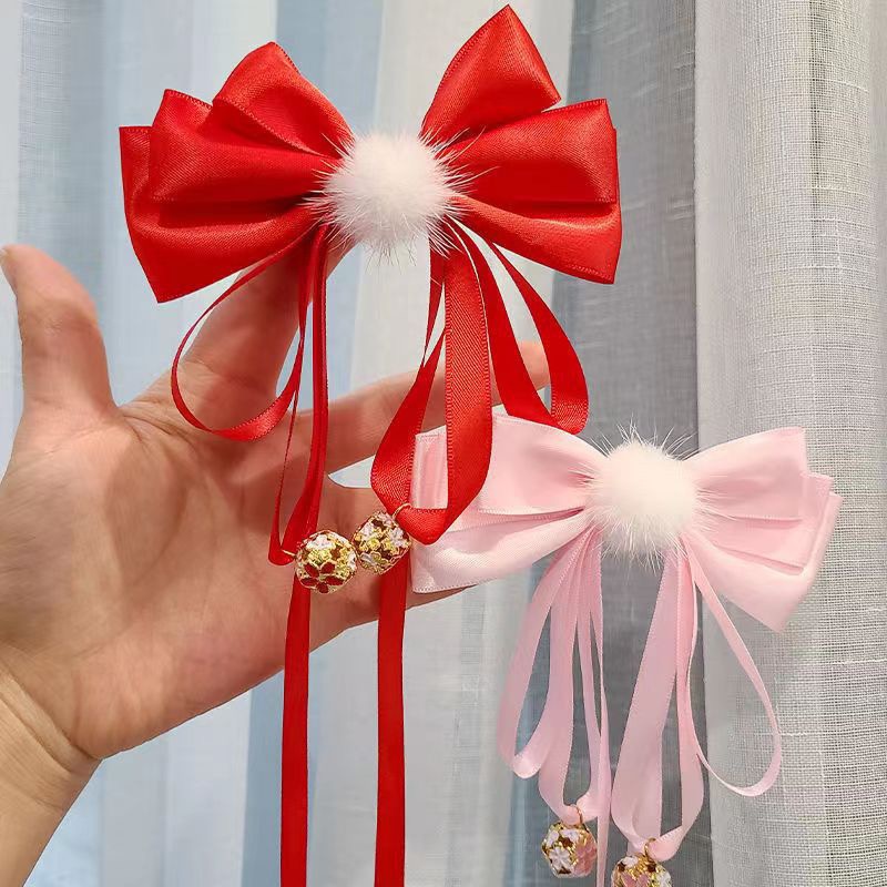 Jempit Rambut Anak -Motif Pita Krincing Bulu