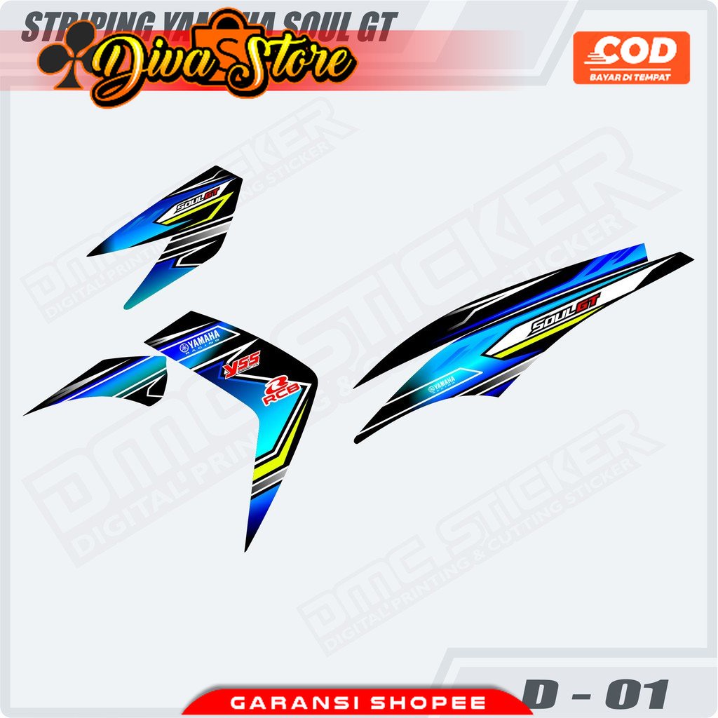Sticker Striping Variasi Mio Soul GT - Striping Motor Mio Soul GT