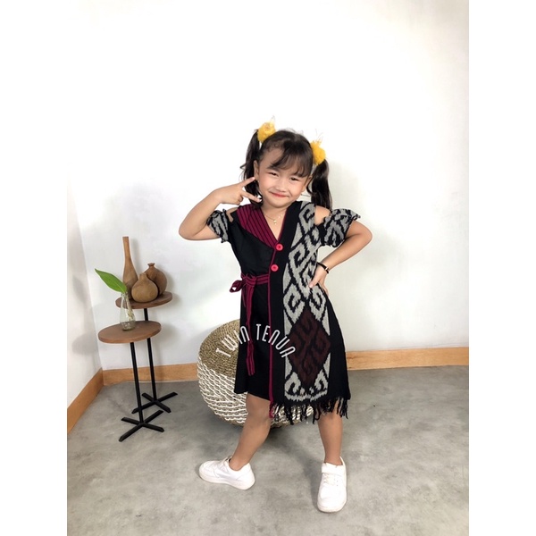 TWIN TENUN / dres tenun anak, baju tenun, dres tenun, dres anak, tenun, kain tenun
