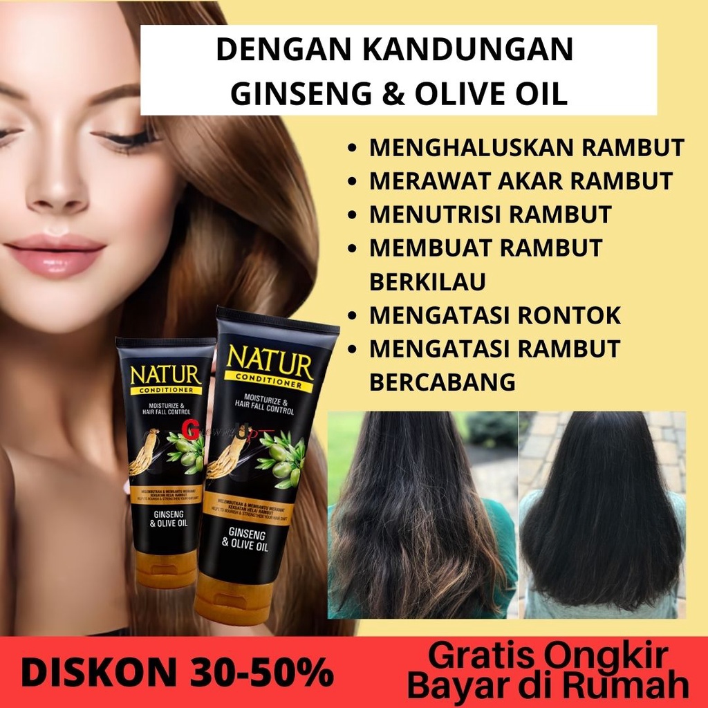 NATUR CONDITIONER GINSENG OLIVE OIL 165ML PERAWATAN RAMBUT KONDISIONER