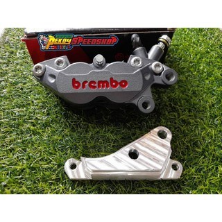 kaliper brembo 4 piston axial grey plus breket supra helm in revo fit