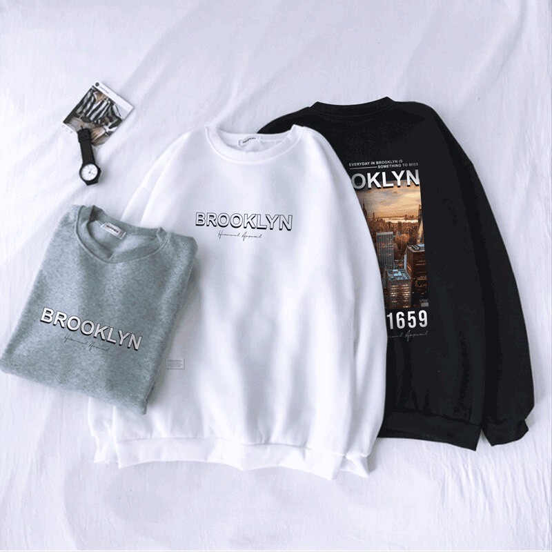 Parisdivarious Sweater Hoodie Sweatshirt Crewneck Brooklyn Gedung Bahan Fleece Size S - XXL (Pria &amp; Wanita)