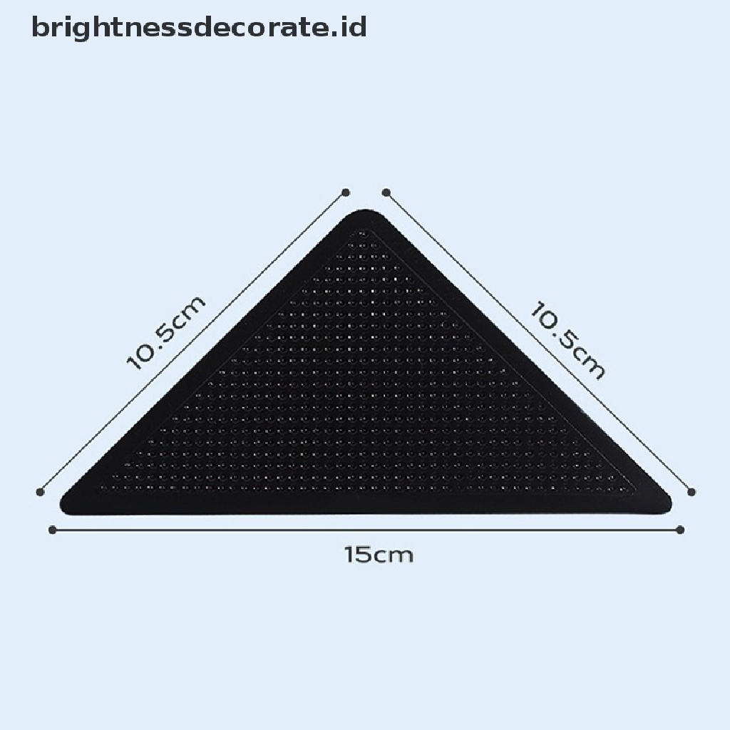 [Birth] 4pcs/set Segitiga Dicuci Reusable Rug Gripper Anti Selip Karet Mat Non Slip Patch Tape Untuk Lantai Ubin Karpet Sudut Pad [ID]