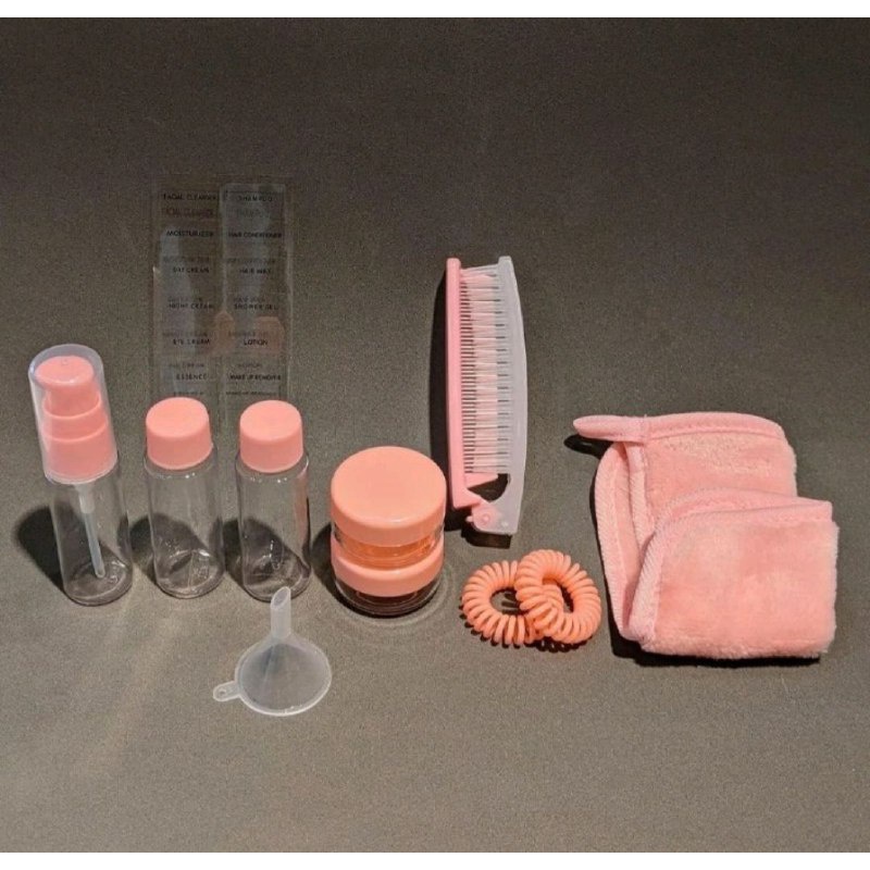 BOTOL TRAVEL SET HANDUK PINK COLOUR - TRAVEL BOTTLE SET