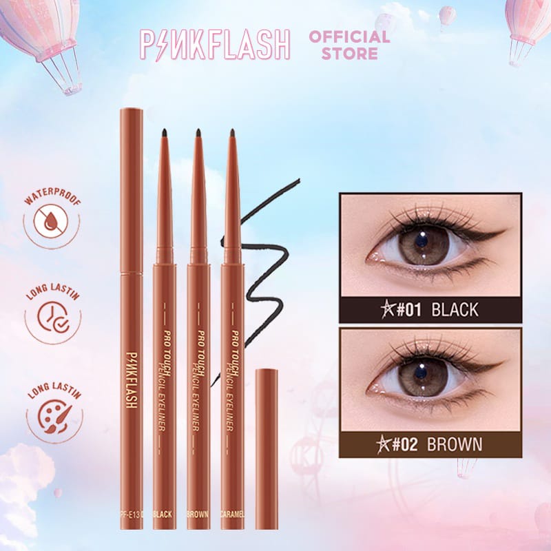 PINKFLASH PRO TOUCH PENCIL EYELINER / PENCIL EYELINER PINKFLASH Kosmetik Arjuna