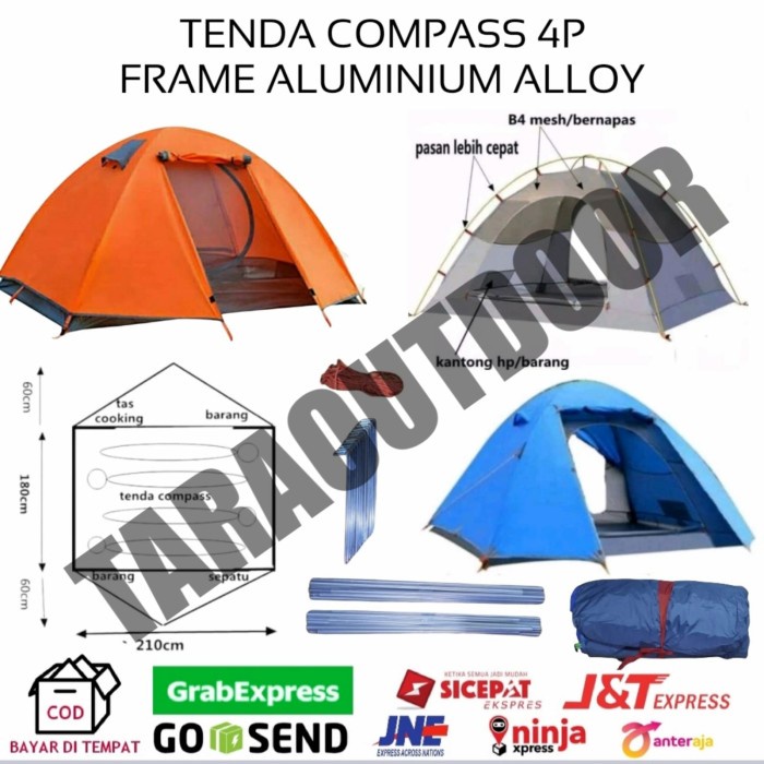 tenda compass 4p frame aluminium alloy