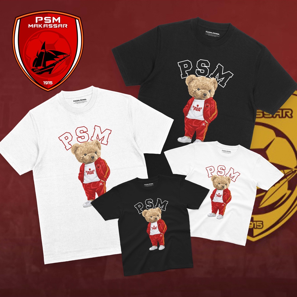 Kaos  "Bear PSM Makassar" - Ewako PSM/Juku Eja/Laskar Ayam Jantan