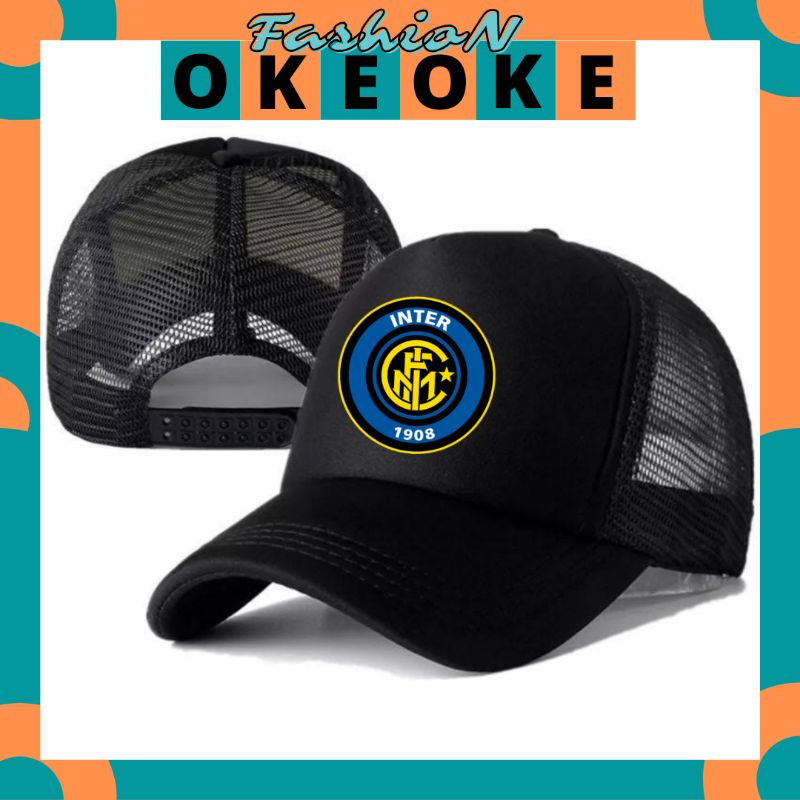 OkeOkeFashion Topi Trucker INTER MILAN - Topi Distro INTER MILAN Logo - Topi INTER MILAN Premium - T