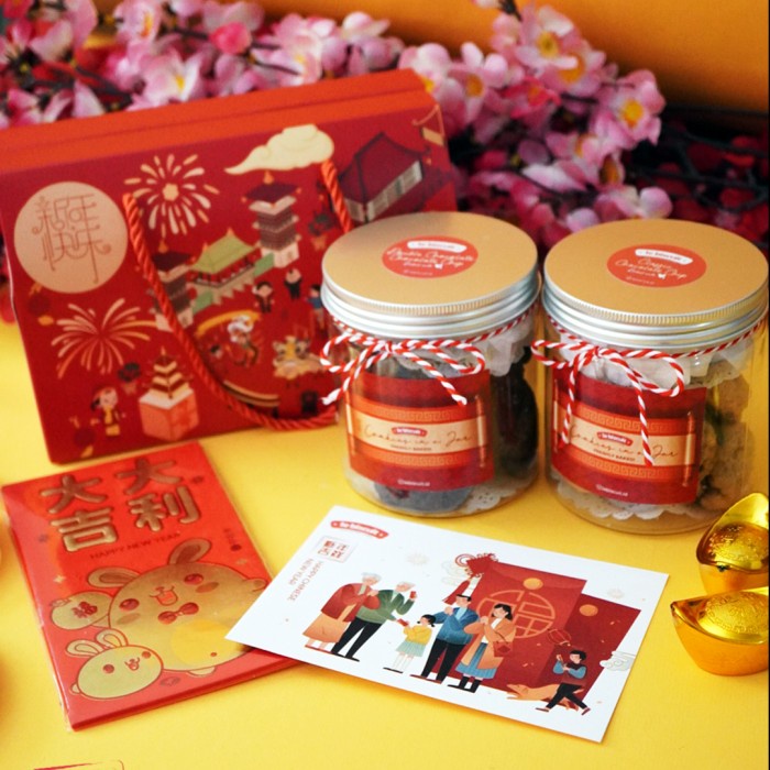 

✨READY✨ -le biscuit - Imlek & Valentine Hampers - 2 Jar Soft Baked Cookies- 1.1.23
