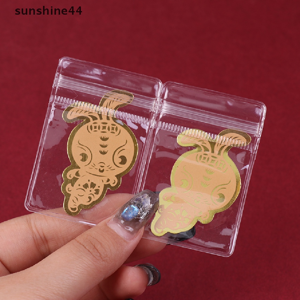 Sunshine 20Pcs Foil Emas Lucky Cat Stiker Dekorasi Ponsel Emas Lucky Cat Gold.