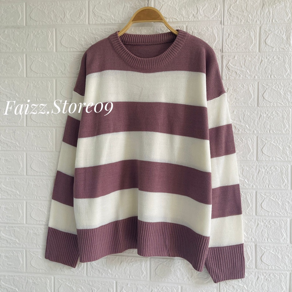 SWEATER RAJUT OVERSIZE HANABI MOTIF BLASTER ATASAN LENGAN PANJANG KNITTED OVERSIZE WANITA