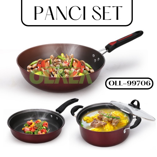 PANCI SET COOKWARE 4IN1 PANCI SERBAGUNA /PENGGORENGAN ANTI LENGKET OLL-99706