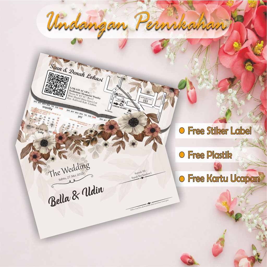 Jual Undangan Pernikahan coklat Brown Manis | Shopee Indonesia