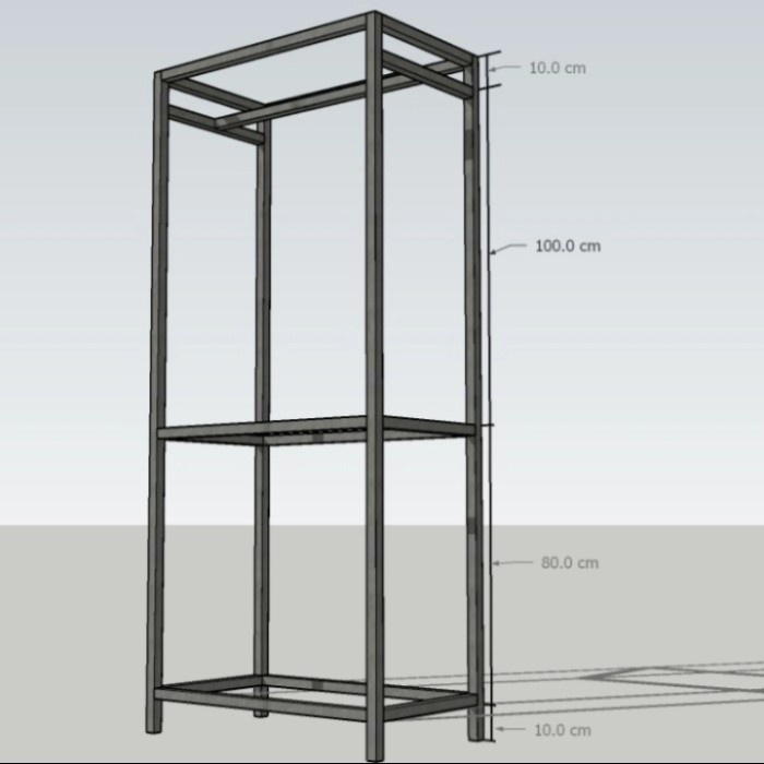 Hanger Rak/Gantungan Baju/Hanger Besi Hollow Industrial Modern Minimalis