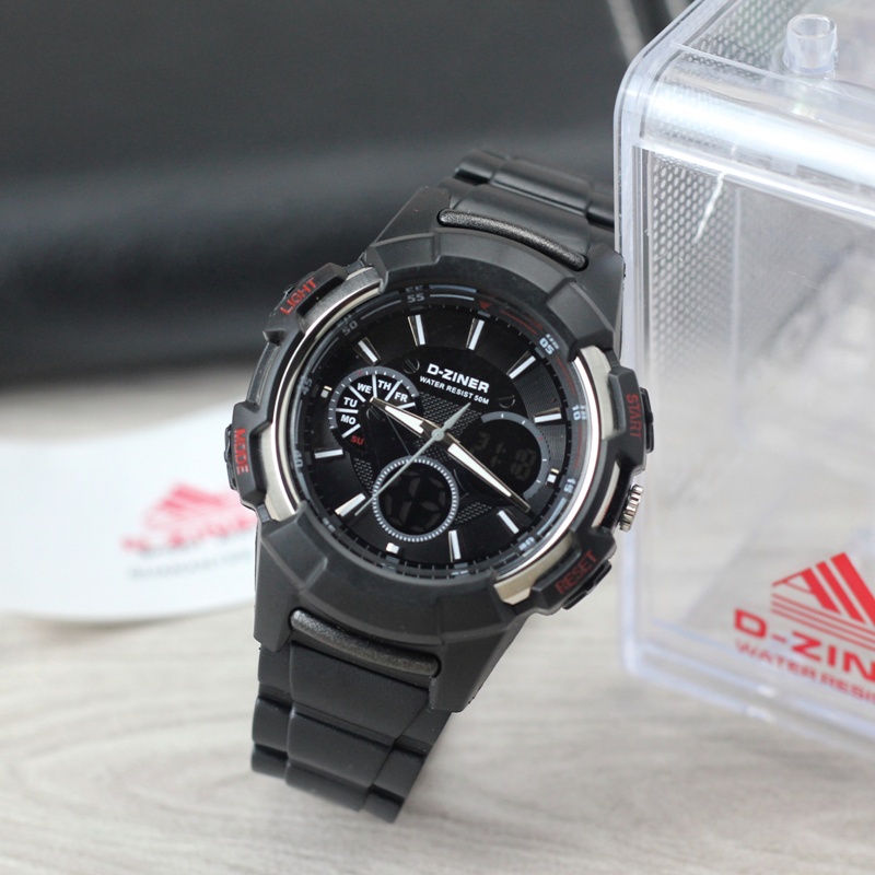 Jam Tangan Cowok Pria DZINER 8203 ORIGINAL LED Bulat Digital Import Murah Mewah BONUS BATERAI CADANGAN!