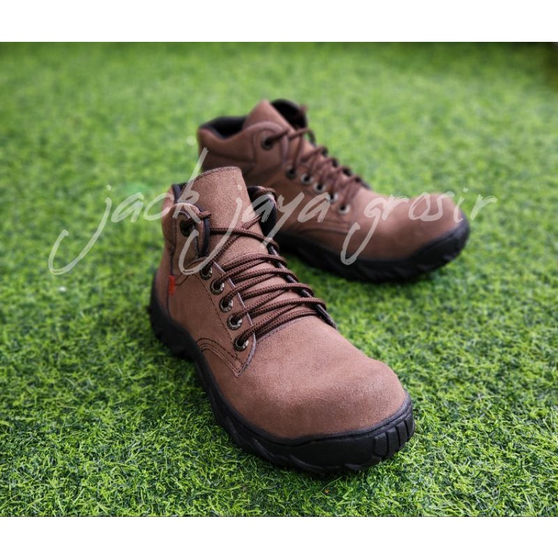 sepatu boots seafty full kulit sapi original suide