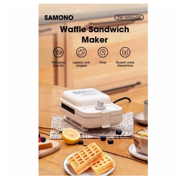 Pemanggangan Roti Sandwich Maker Samono SW-WMS600