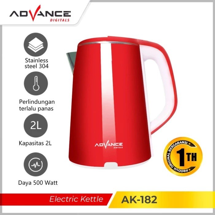 Advance Electrik Kettle Teko Listrik AK-182 (2 Liter)