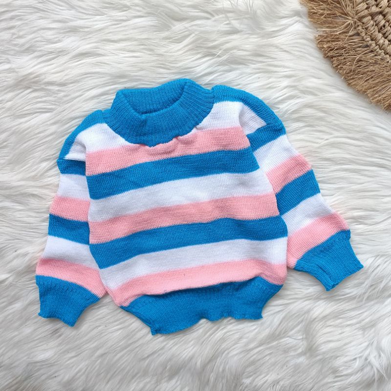 Sweater rajut bayi colorfull 3-12 bulan