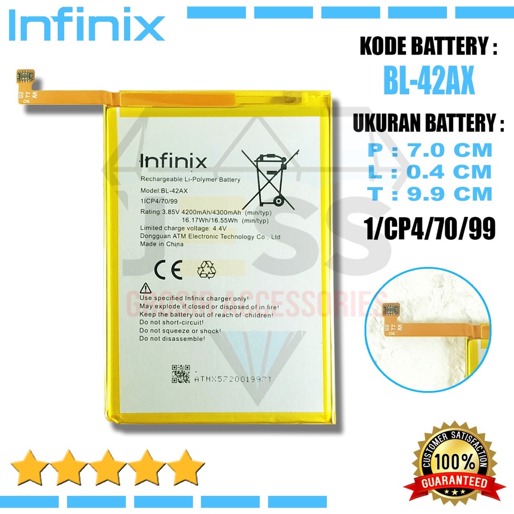 Baterai Battery Original ERRLY BL-42AX BL42AX For Tipe INFINIX  Note 4 - X572