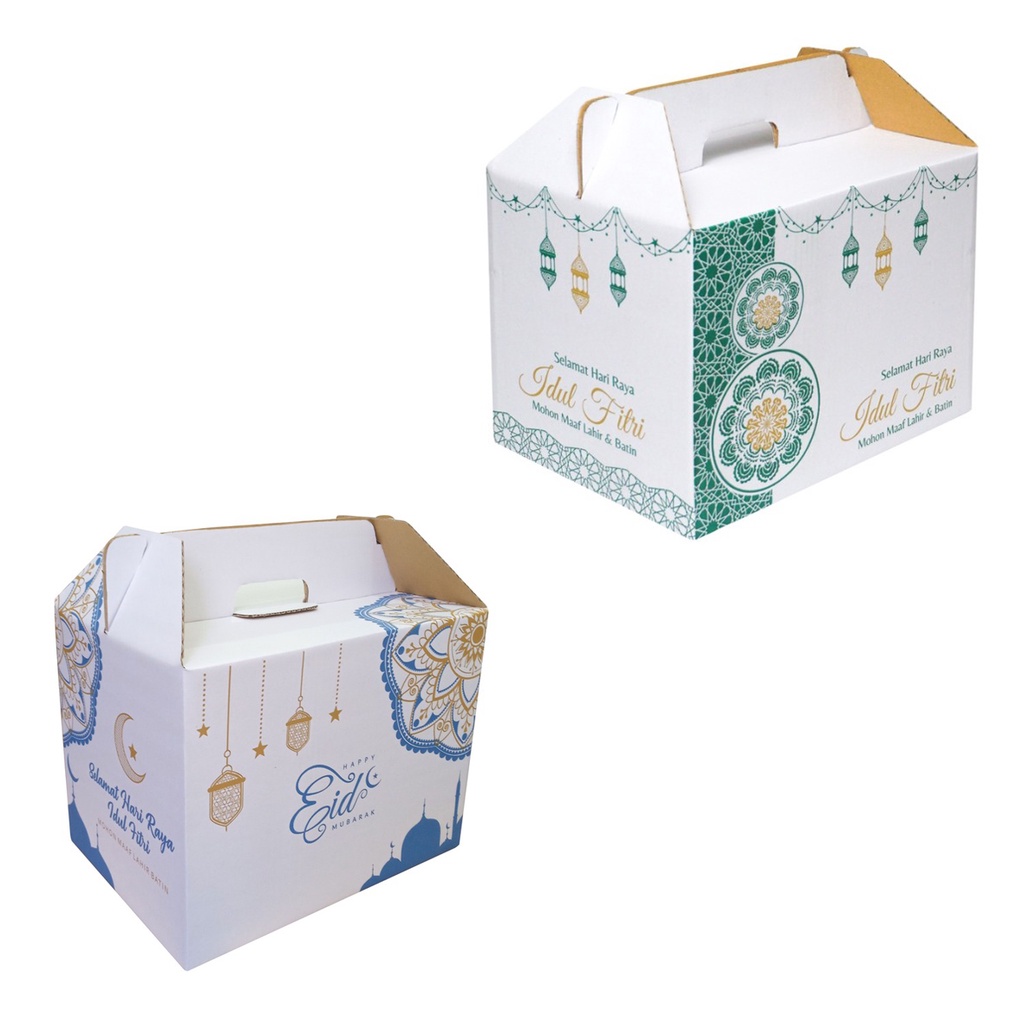 

Kardus Parcel ukuran 34x25x25 cm Dus Jinjing tema Lebaran / Ramadhan / Ramadan Kareem / Hari Raya Idul Fitri Box Packaging Tenteng