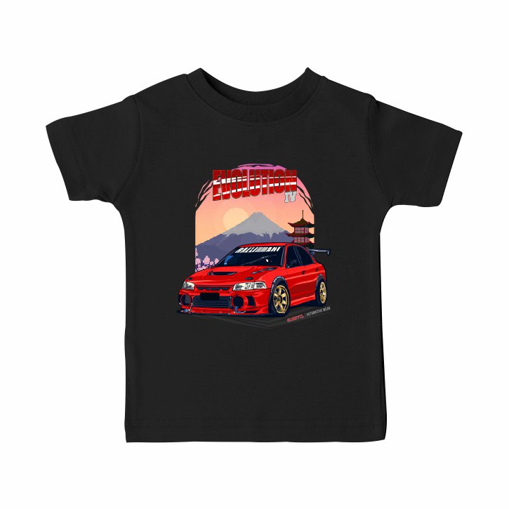 Gilan T Shirt Kaos Baju Distro Anak Gambar MITSUBISHI LANCER EVO 4