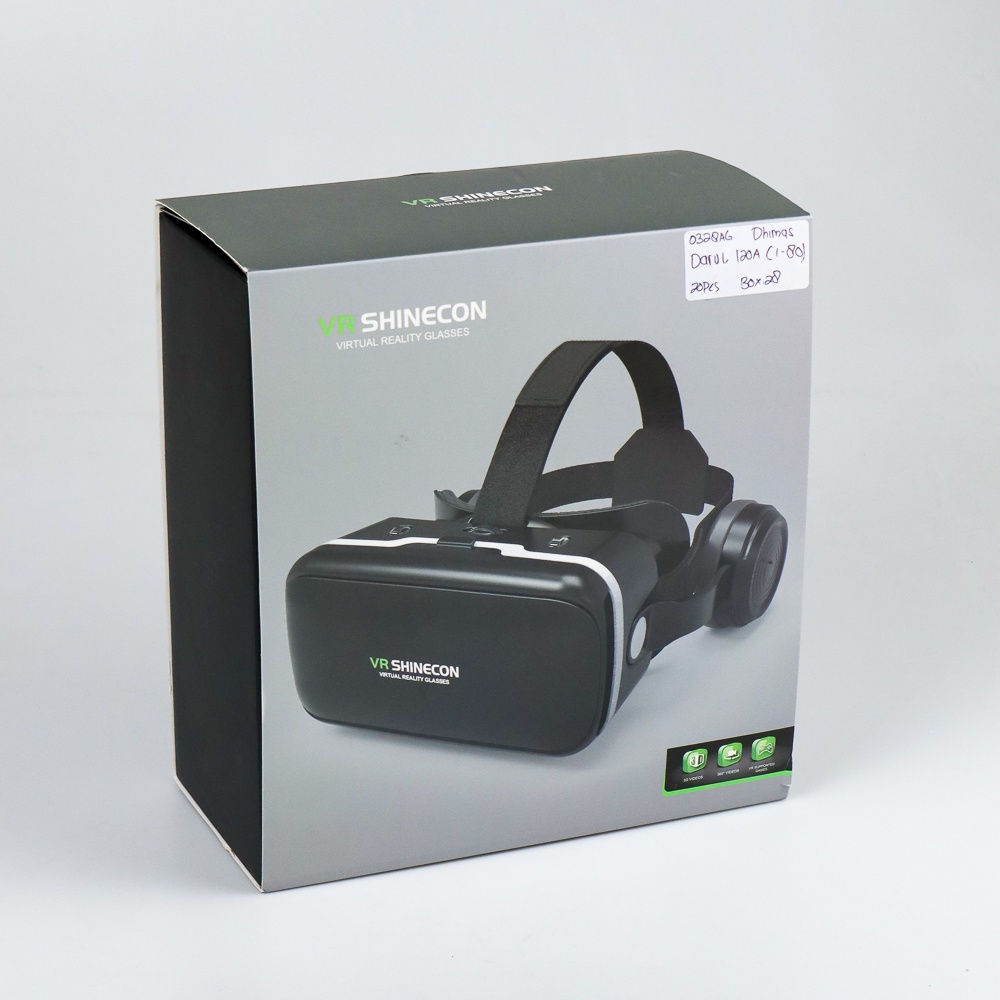 Shinecon 6.0 VR Box Virtual Reality Glasses dengan Headphone - Black