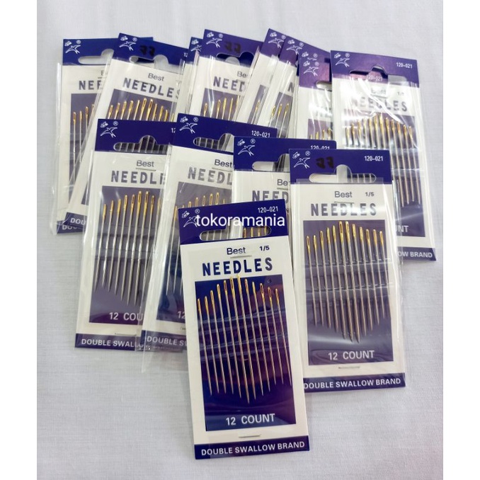 Needles Jarum Jahit Tangan Asli Kepala Emas