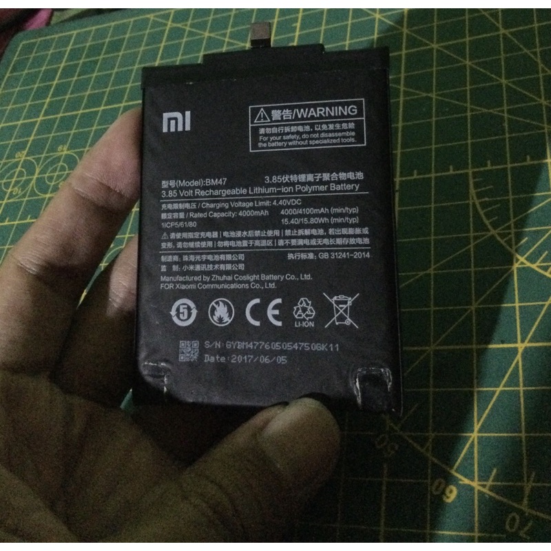 Baterai Original Xiaomi Redmi 4x copotan