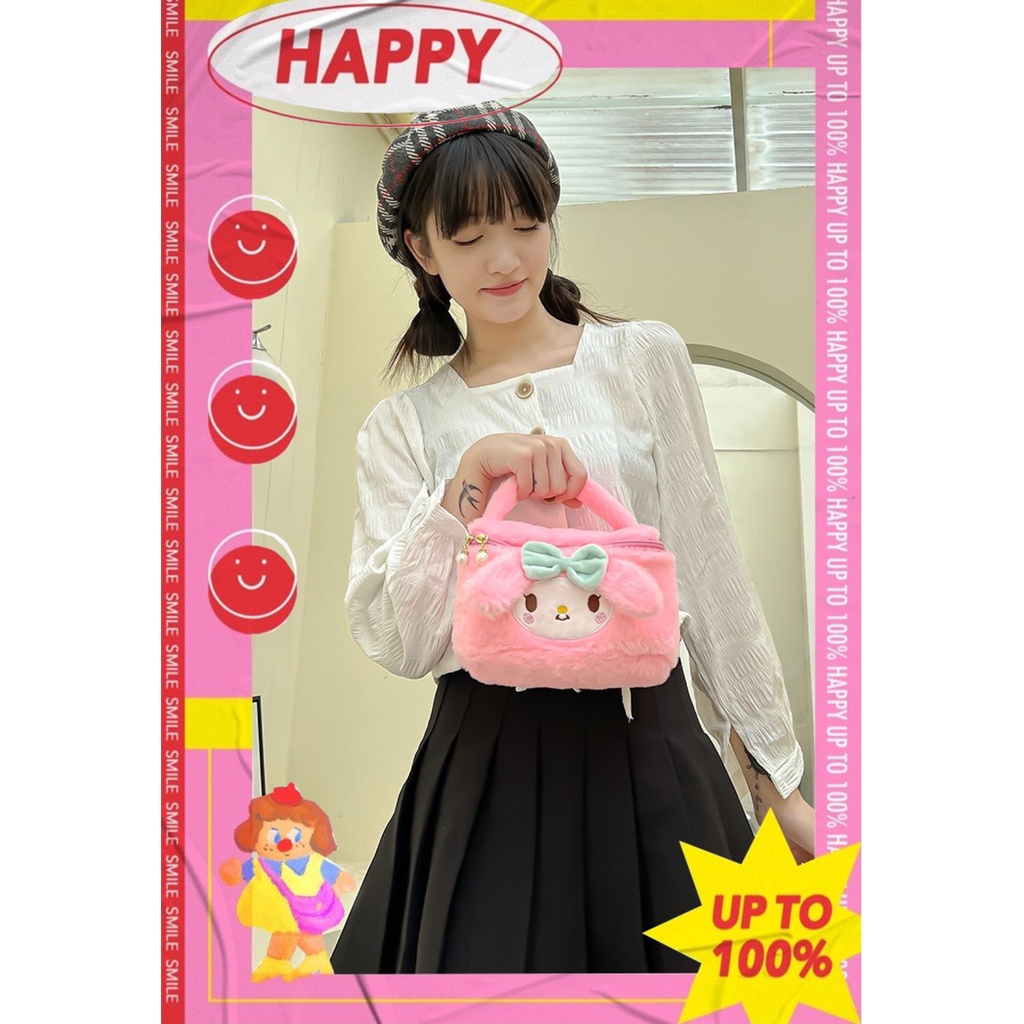 TAS TANGAN MELODY KIRBY KUROMI ALIEN POUCH MAKE UP KOSMETIK LITTLE GREEN MEN HAND BAG TOY STORY SANRIO LUCU