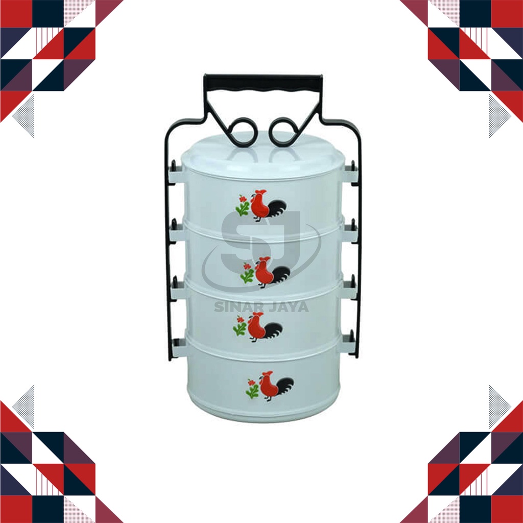 Rantang Jago Susun 4/ Rantang Jago Plastik/ Rantang Trad. Ayam SS4 Pth Susan