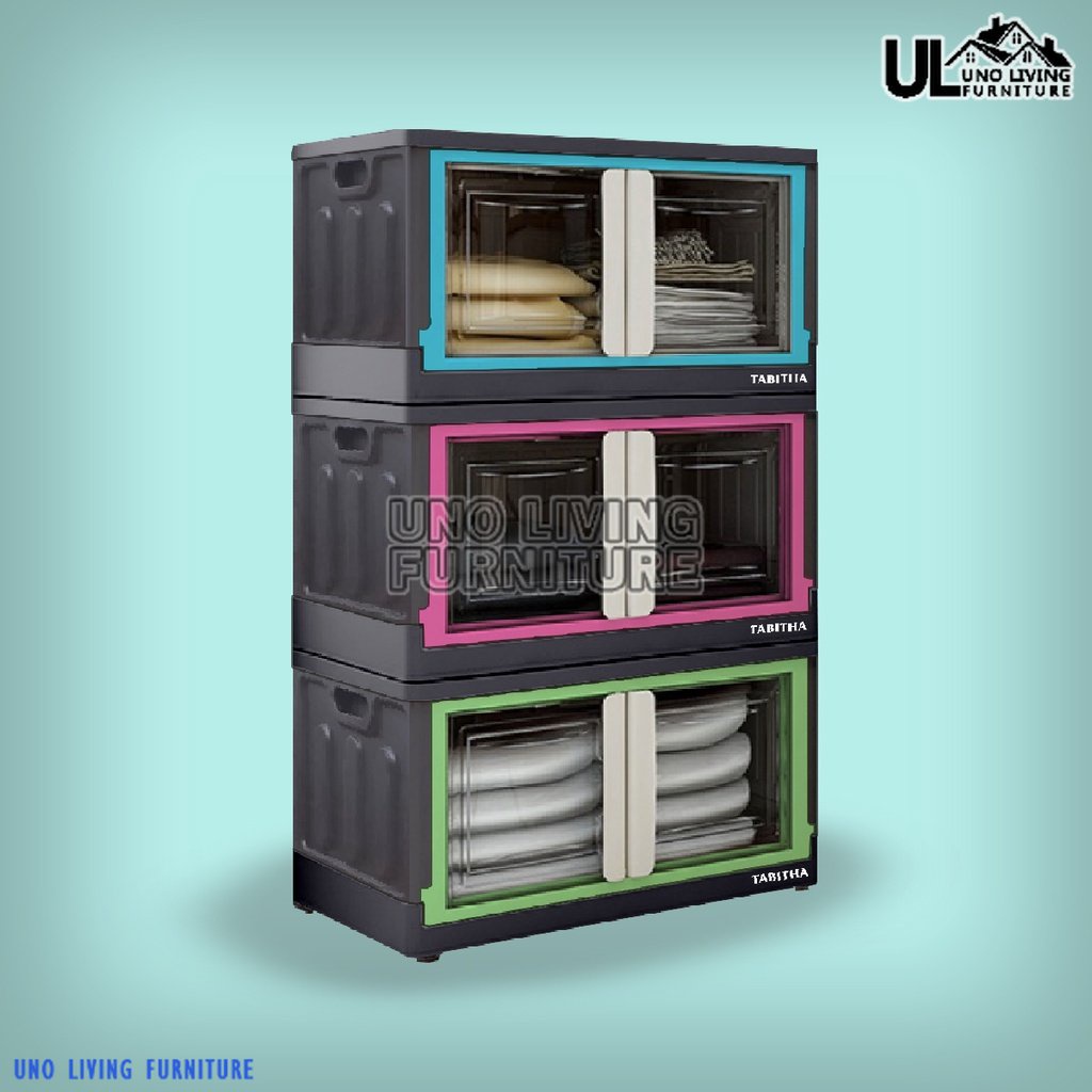 LEMARI LIPAT PLASTIK TABITHA JUMBO CONTAINER BOX Multipurpose Folding Cabinet Tabitha MPFC Container Box JUMBO 60L