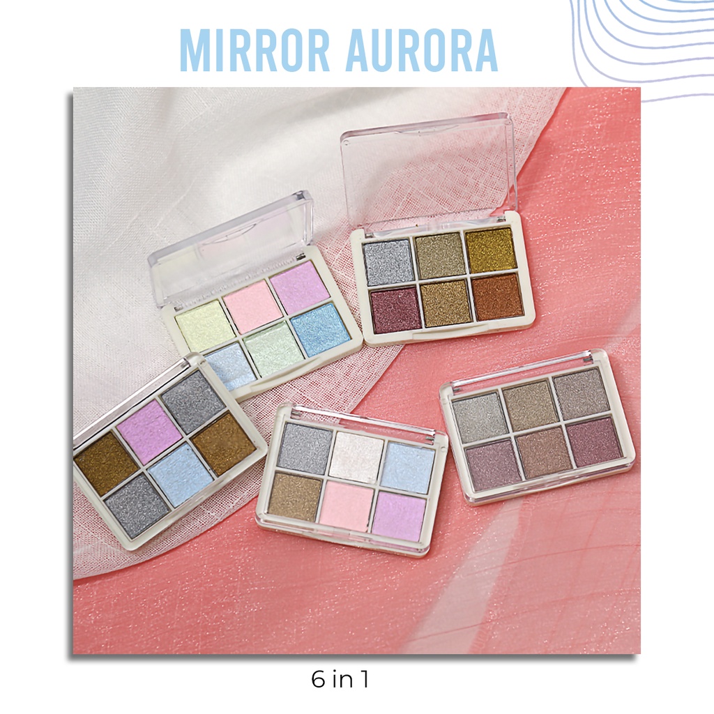 [ COD ]  Set 6pcs Bubuk Aurora/Bubuk Chrom Powder Pearl/Nail Powder Bubuk Mirror Chrome Aurora Nail Art Powder