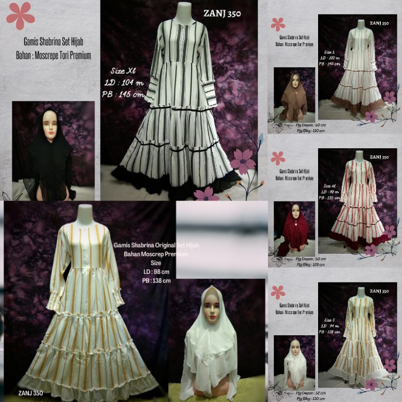 Gamis Shabrina Set Hijab Syar'i Dewasa Original