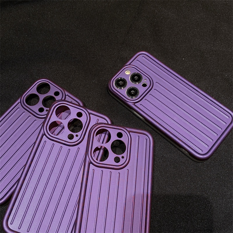 IPHONE Imd Fashion Dark Night Purple Phone Casing Untuk Iphone14 11 12 13 Pro Max 14Plus Perlindungan Lensa Anti Jatuh Case