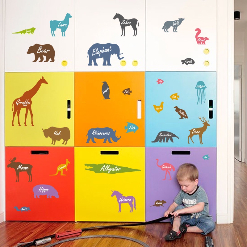 ❤ IJN ❤ Wall Sticker Dinosaurus Animal Anak Zoo Kartun Stiker Dinding Dino Safari