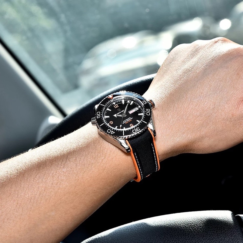 Jam Tangan Pagani Design Seamaster Planet Ocean Black Orange Automatic