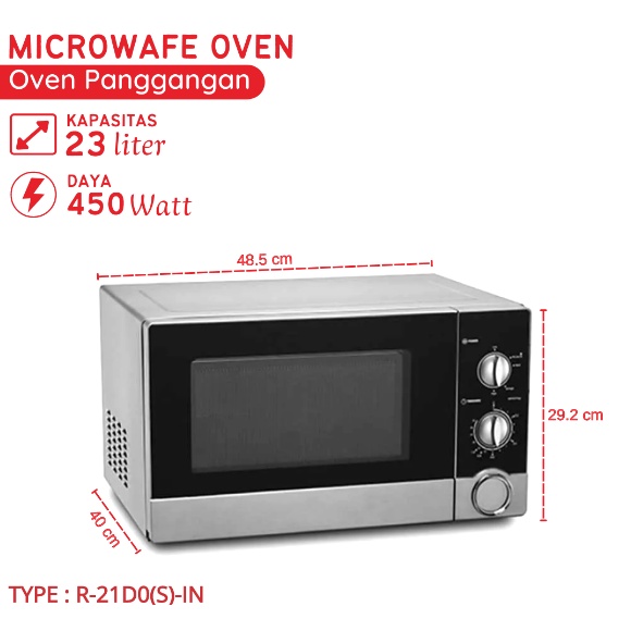 SHARP MICROWAVE RI-21D0(S)IN / RI 21 D0 [23 LITER] (GARANSI RESMI)