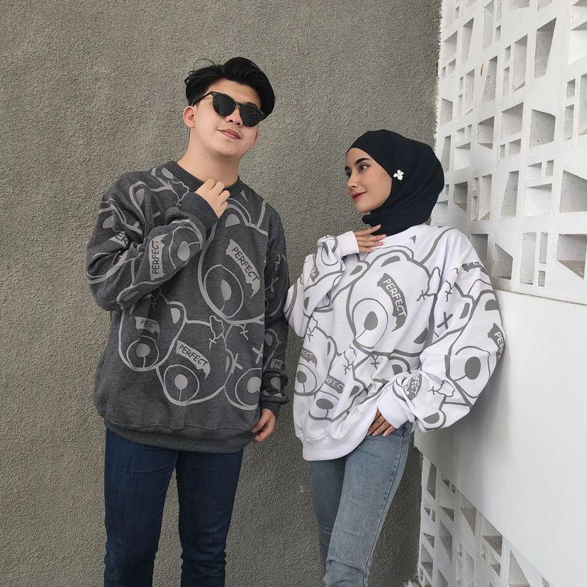 XXL PANDA FULL PRINT SWEATER OVERSIZE UNISEX CREWNECK WANITA PRIA