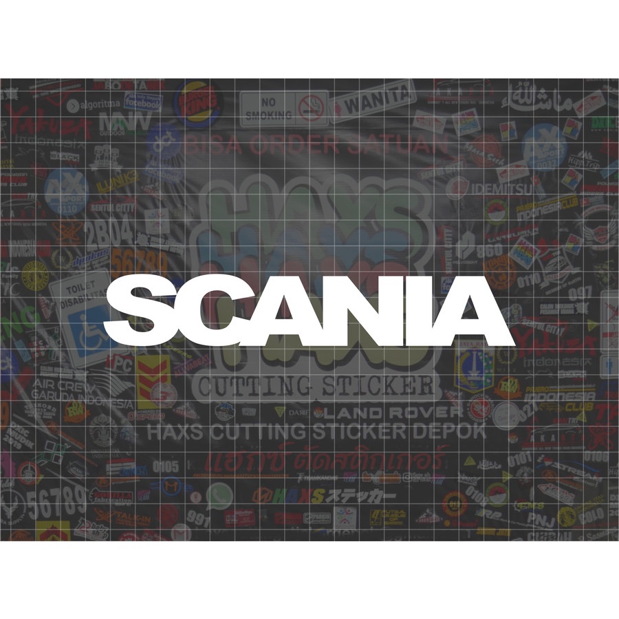 Cutting Sticker Tulisan Scania Ukuran 20 cm untuk mobil