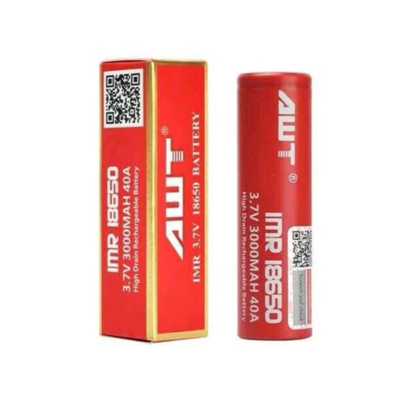 Baterai Awt merah 3000mAh imr 18650 3.7V