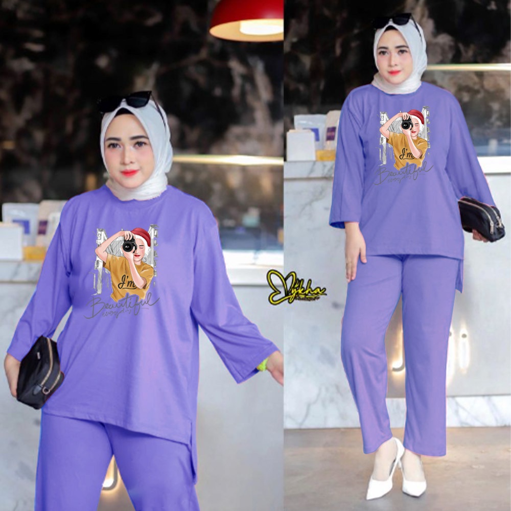 FF SETELAN TUNIK WANITA HIJAB COLABORATION BAHAN BABYTERY IMPORT 08