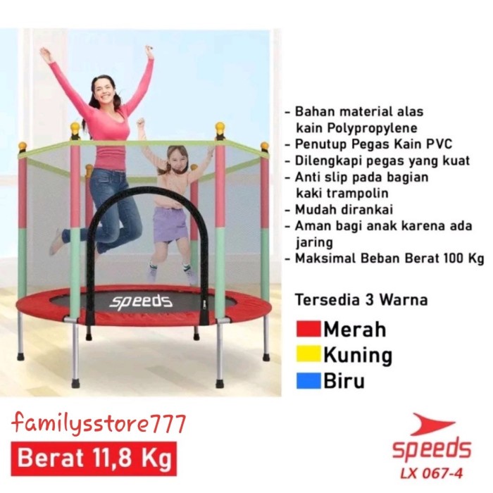 Tram Familysstore777-Trampoline Anak 55 Inch Mainan Trampoline Anak Lx067-4