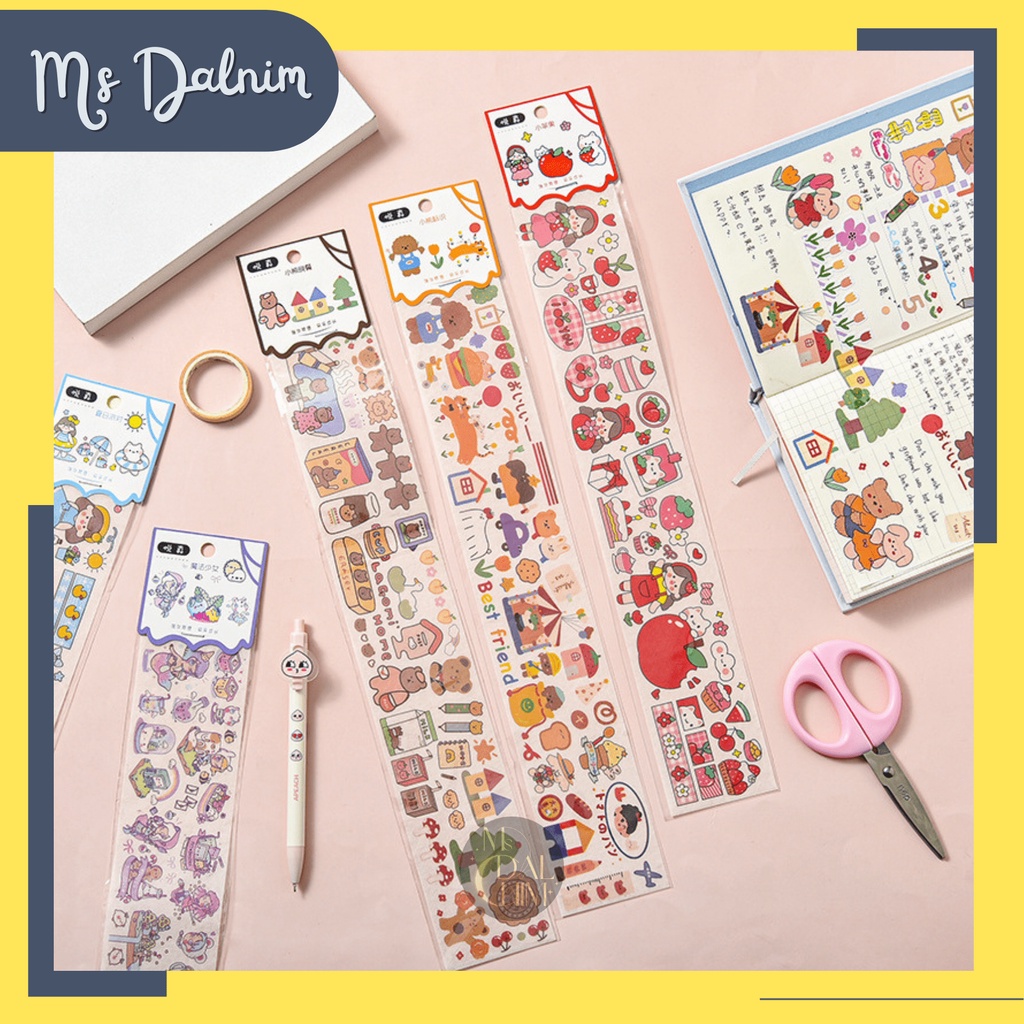 

Stiker Washi Panjang 30cm Lucu Korea Aesthetic Korean Cartoon Decoration Cute Cartoon Deco Sticker / Dekorasi Journal Jurnal Diary Bujo Photocard PC Holder Decor HP Kpop Toploader Cahol Jepang Kawaii DIY Planner Scrapbook Craft [ST106]