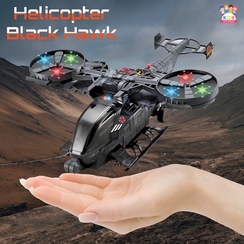 Helikopter Musik Dan Lampu | Helicopter Black Hawk | Mainan Helikopter Anak | Mainan Terbaru 2023 | Mainan Anak Laki Laki 2-3-4-5-6 Tahun