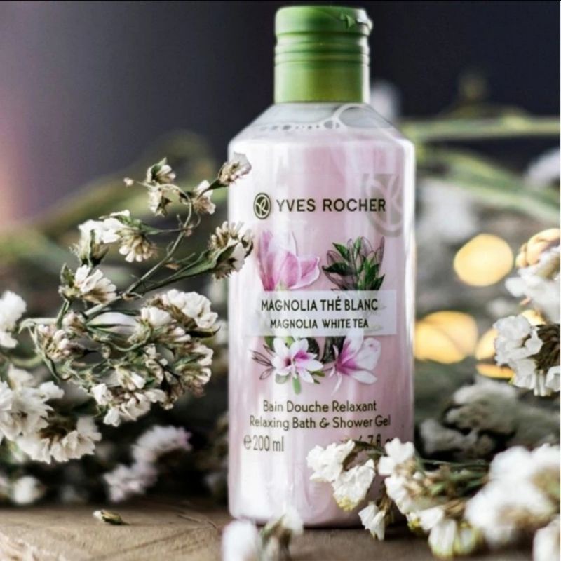 [ SALE ] Yves Rocher Magnolia White Tea Relaxing Bath and Shower Gel