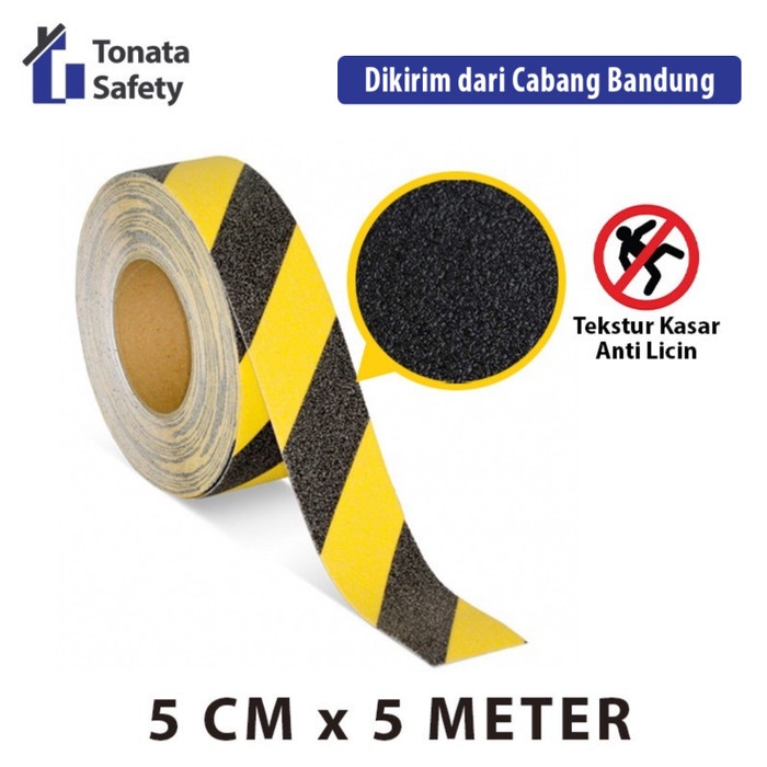 

cusss order] Anti Slip Tape / Lakban Anti Licin Kuning Hitam 5 cm x 5 Meter