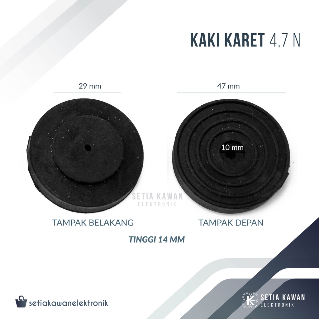 Kaki Karet 4,7 N (PVC) untuk Salon Speaker / Box Power / Amplifier / Hardcase / Sofa / Pintu