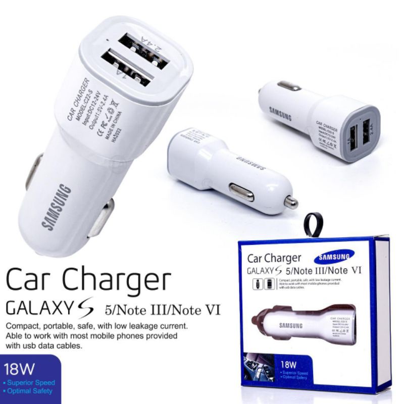 Batok Charger Mobil Samsung 2Usb ●