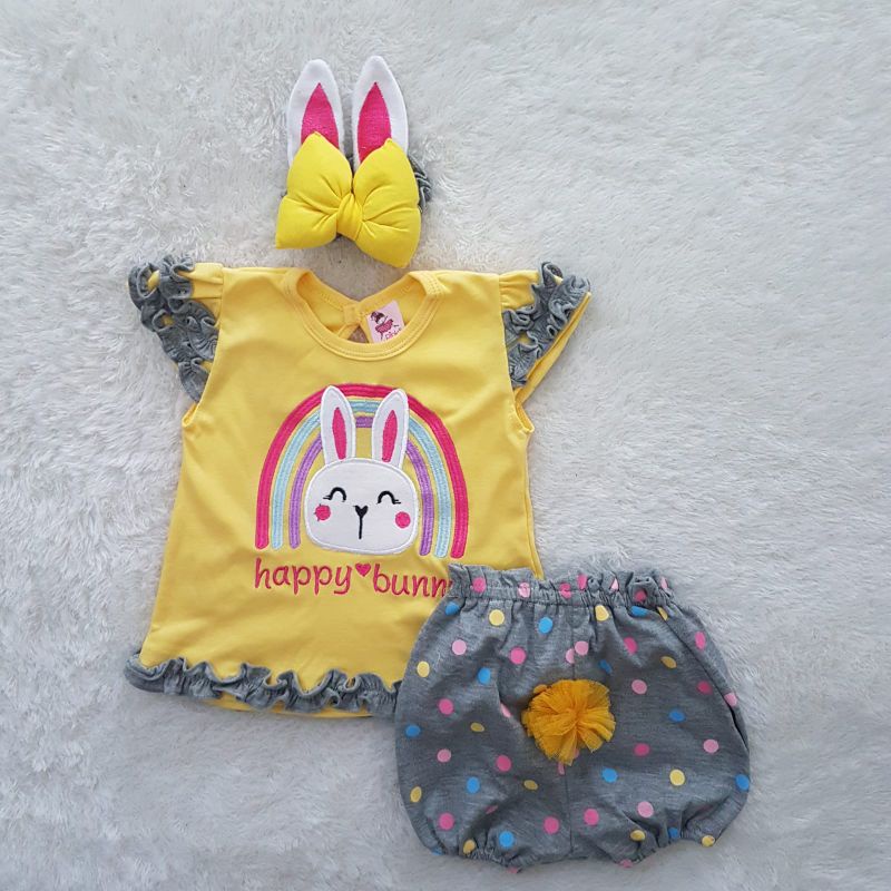 Baju Bayi Happy Bunny set